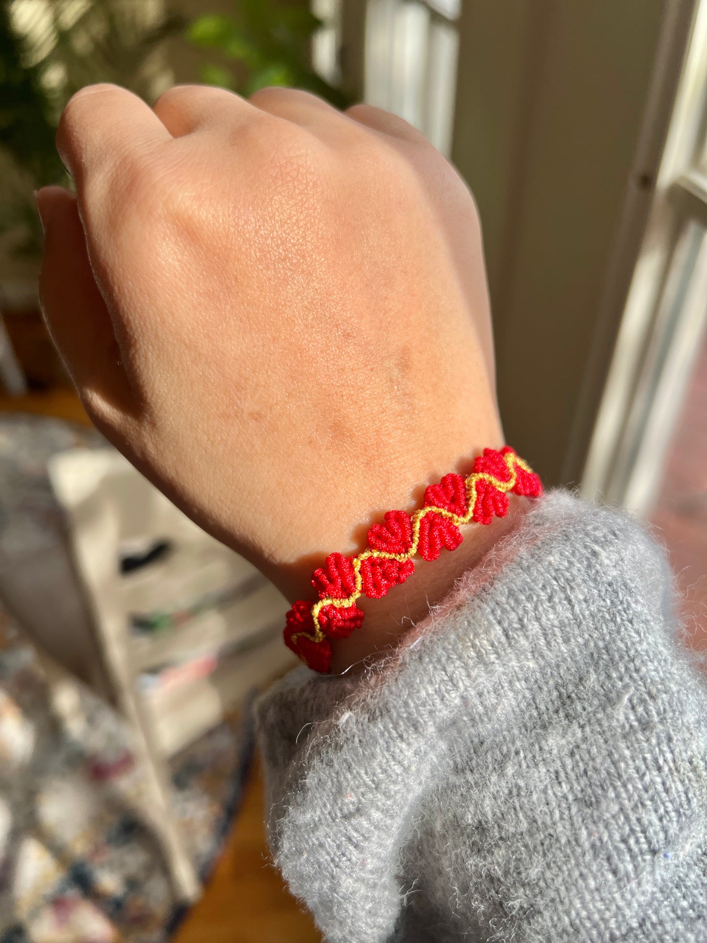 Red Heart Knot Bracelet