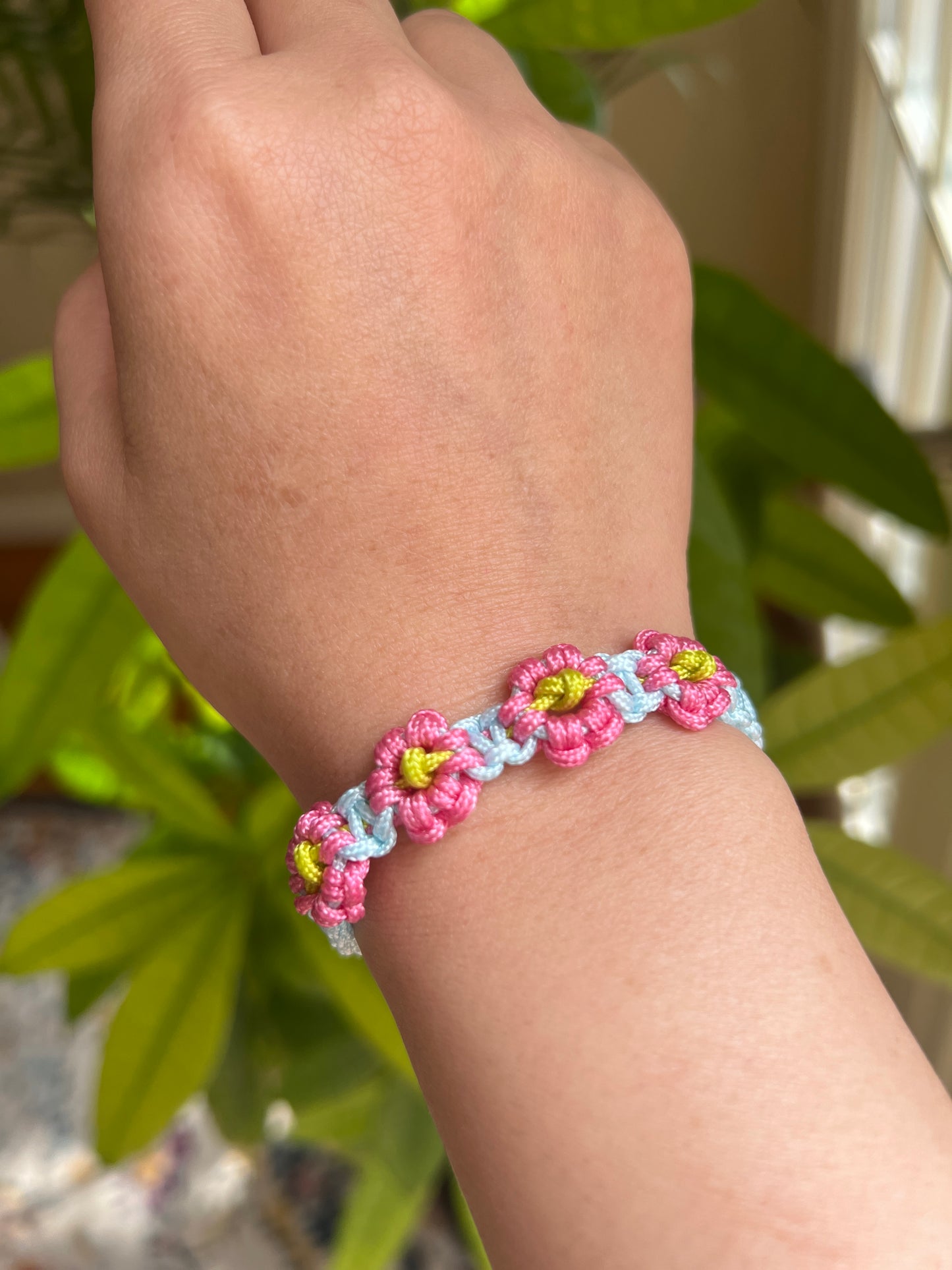 Pink Floral Knot Bracelet