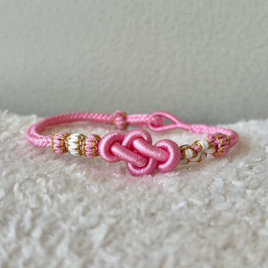 Pulsera nudo armonía rosa